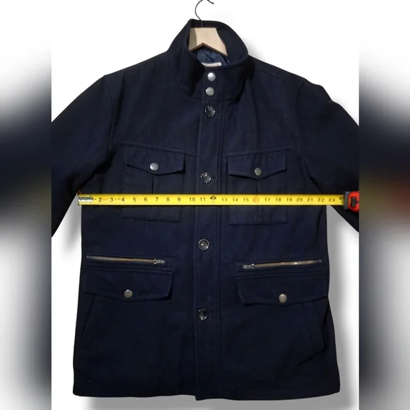 MICHAEL Michael Kors Wool Blend Military Field Lined Insulated Black Coa… - Picture 11 of 13